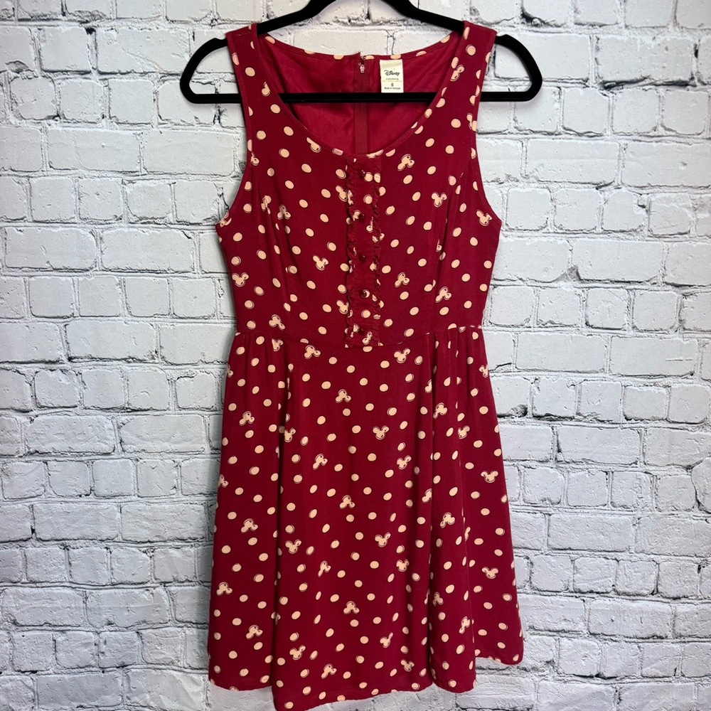 Lauren Conrad X Disney Collection Mickey Mouse Polka Dot Red A-Line Dress Size 6
